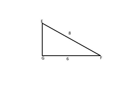 Right Efg Has Its Right Angle At G Ef8 And Fg6 What Is The Value Of The Trigonometric