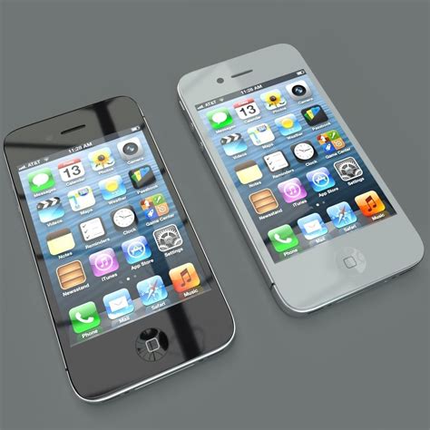 Iphone 4s Black White 3d Model Cgtrader