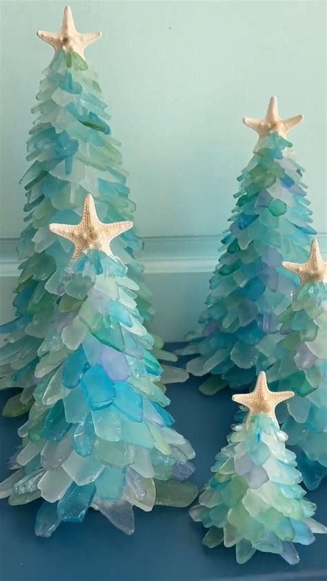 Sea Glass Christmas Tree [video] [video] Christmas Glass Christmas Tree Christmas Crafts