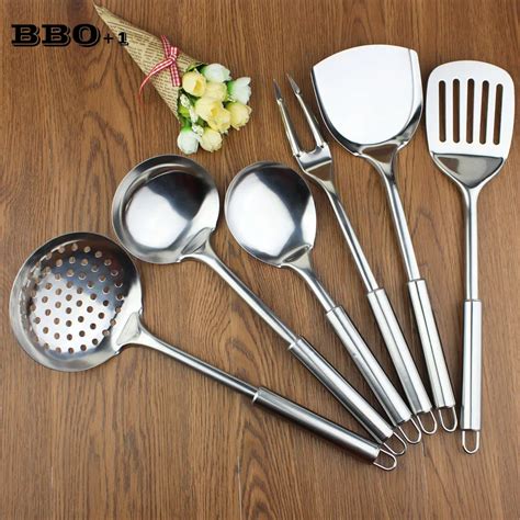New 6 Pcs Kitchen Utensil Set Stainless Steel Kitchen Cooking Tools