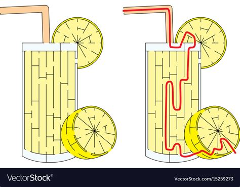 Easy Lemonade Maze Royalty Free Vector Image Vectorstock