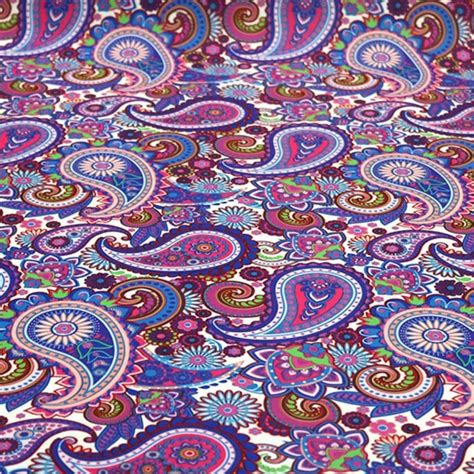 Bohemian Paisley Upholstery Fabric By The Yard Purple Blue Etsy