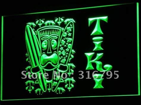 I584 Surf Tiki Bar Mask Tree Decor Led Neon Light Sign Onoff Swtich 20