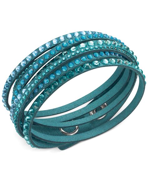Swarovski Slake Deluxe Crystal Stud Wrap Bracelet In Blue Lyst