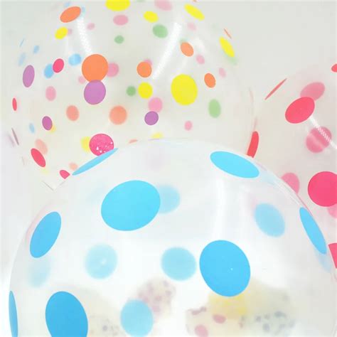 1020pcs 12 Inch Latex Polka Dots Balloon Transparent Balloons Colorful