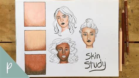 How To Color Skintones Using Colored Pencils Skin Study Tutorial