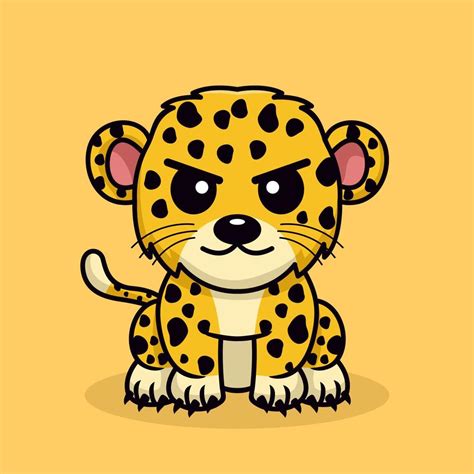 Vector Illustration Of Cute Cheetah And Chibi Animal 11673061 Vector