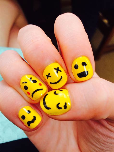 Smiley Face Emoji Nail Art Design Talk