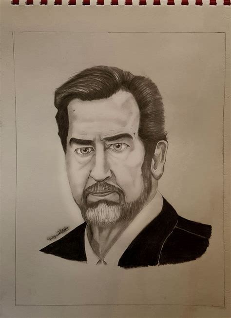 Drawing Of Saddam Hussein Drawings Historical Figures Male Sketch