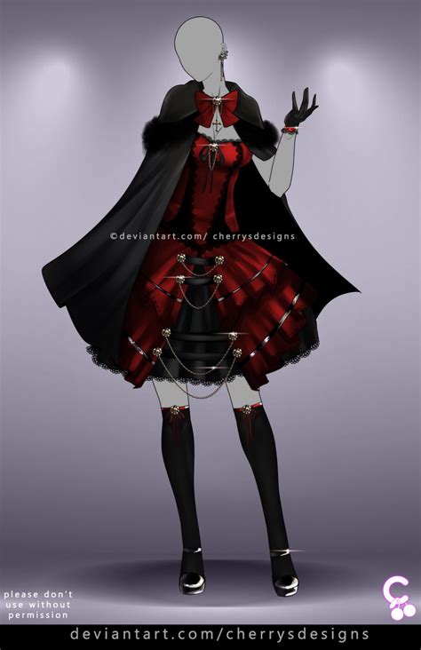 open 24h auction outfit adopt 1327 by cherrysdesigns on deviantart vampire clothes anime