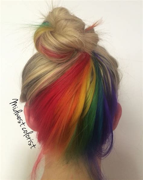 My Favorite Work So Far The Hidden Rainbow Rainbow Hair Hidden Hair Color Cool Hair Color