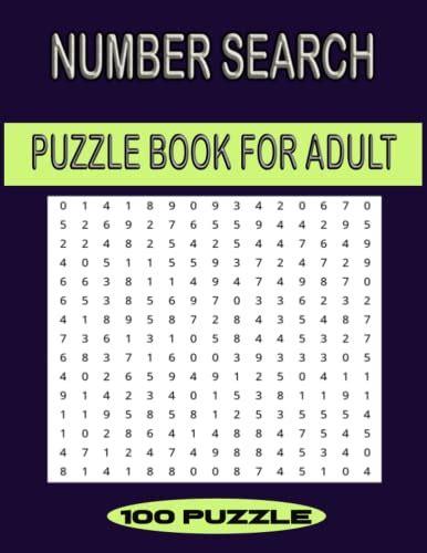 number search puzzle book for adult 100 puzzle with solution challenging number find puzzles