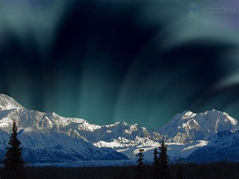 Aurora Borealis Přes Mount Mckinley Denali Národní Park Aljaška