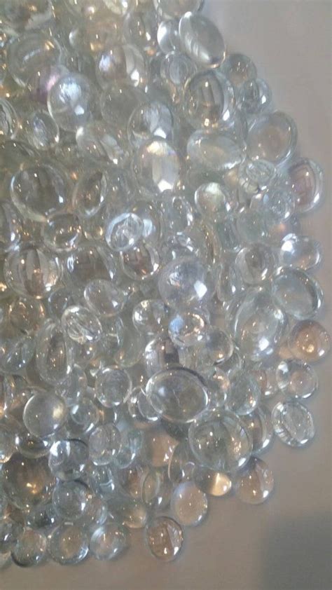 Vase Filler Clear Flat Back Glass Gem Mix 250 Gems Flat Marbles