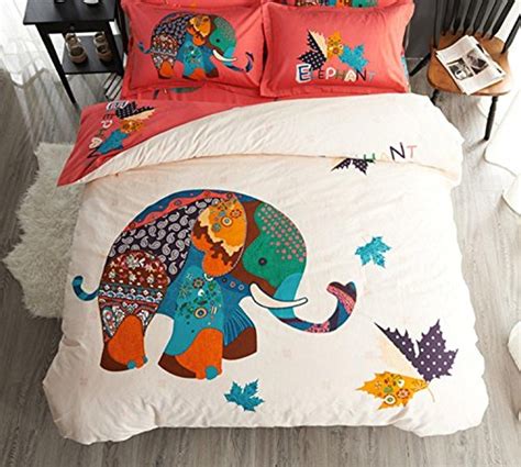 Cliab Elephant Bedding Girls Kids Full Size Duvet Cover Set 100