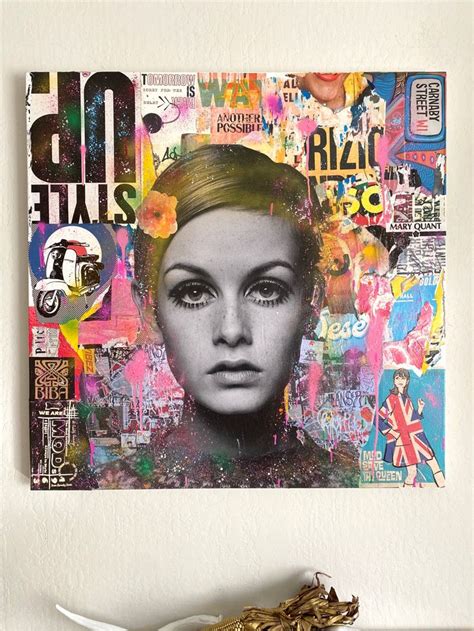 “twiggy” Collage Art Mixed Media Pop Art Collage Collage Art Projects