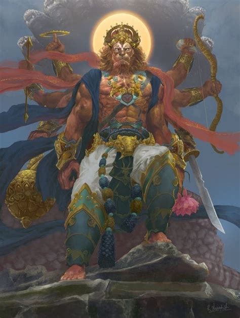 Narasimha Avatar Of Vishnu The Divine Man Lion Incarnation By Mythic