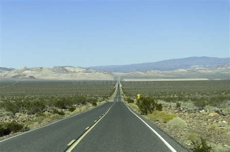 Straight Desert Road California Stock Image Image Of Valley Straight