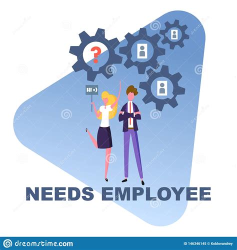 Search And Hire A New Employee, Coordinated Work Gears In ...