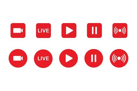 Live Streaming Icon Set Vector 16269919 Vector Art At Vecteezy