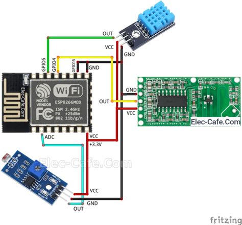 Esp8266 Esp 12e Multi Sensor With Home Assistant Esphome Elec Cafecom