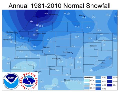 Average Snowfall Us Map