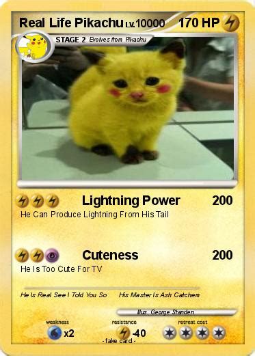 Pokémon Real Life Pikachu 5 5 Lightning Power My Pokemon Card