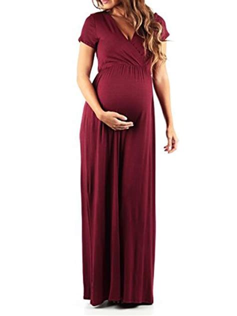Sexy Dance Maternity Maxi Dress Pregnant Women Long Gown Wrap