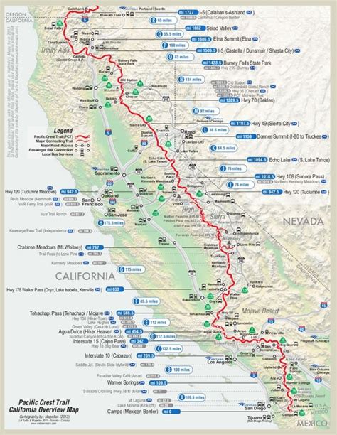 Pacific Crest Trail Map Hiking And Camping Pinterest Buckets Trail