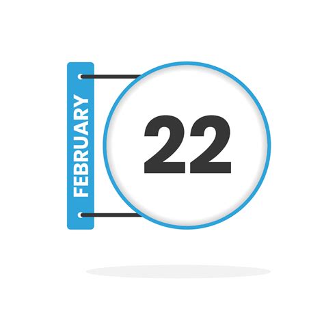 February 22 Calendar Icon Date Month Calendar Icon Vector