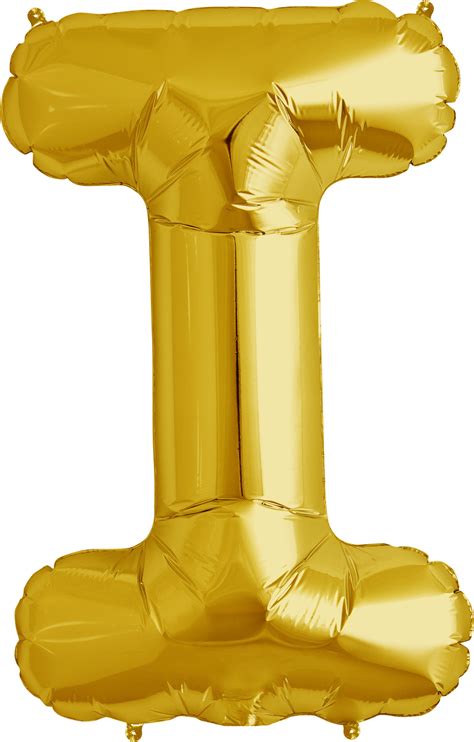 Large Letter I Foil Balloon Gold The Partys Here