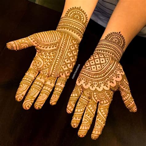 Traditional Rajasthani Bridal Henna Mehendi Design Full Hand Marwari