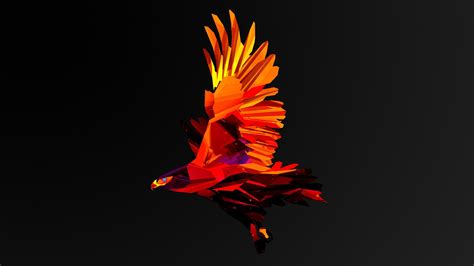 1182519 Illustration Digital Art Animals Red Low Poly Facets