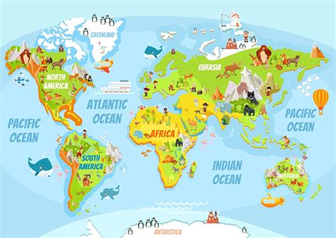 Sonicprint Childrens World Map Fun And Educational Many Including