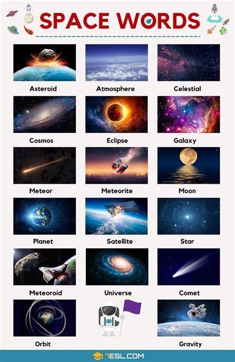 Space Words List Of Interesting Words Related To The Space 7esl