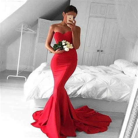 Buy Sexy Red Prom Dresses 2017 Backless Sweetheart Long Evening Dress Fashion