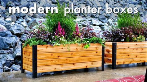 The tall design allows for weeding without bending forward too far. DIY Modern Raised Planter Box // How To Build ...