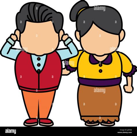 Happy Grandpa And Grandma Standing Lovely People Stock Vector Image