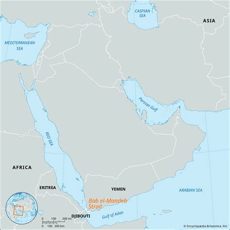 Bab El Mandeb Strait Map Location And Facts Britannica