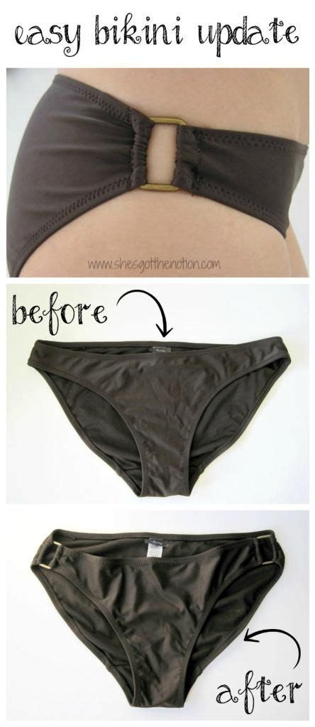 Easy Bikini Refashion Sew Metal Rings To Bikini Bottoms To Update The