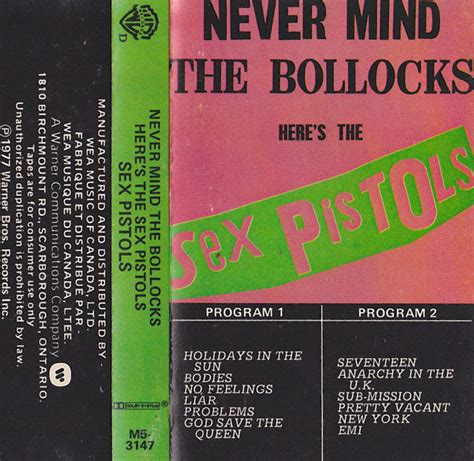 sex pistols never mind the bollocks here s the sex pistols 1977 cassette discogs
