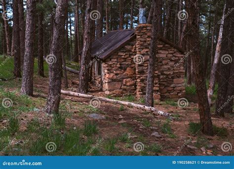 Stone Cottage In The Woods In City Of Boulder Colorado Usa Stock Image