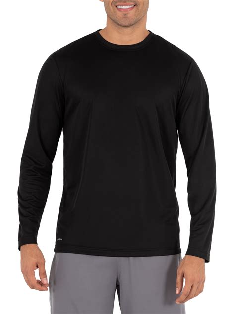 athletic works men s and big men s active quick dry core performance long sleeve t shirt up to
