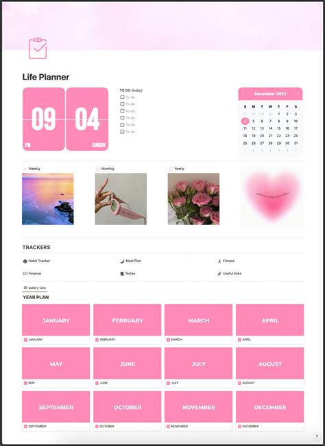 Notion Templates Pink