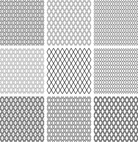Seamless Diamonds Patterns Geometric Textures Set Stock Vector