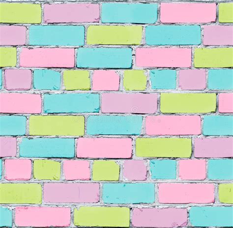 Seamless Texture Of A Brick Wall Pastel Graffiti Stock Image Image