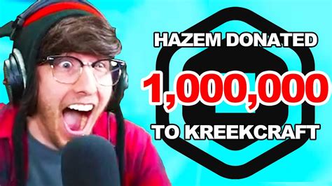Kreekcraft Gets Donated 1000000 Robux Youtube