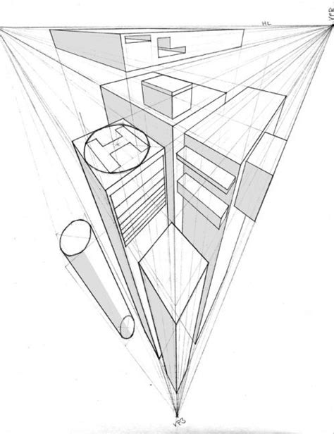 3 Point Perspective Drawing Birds Eye View At