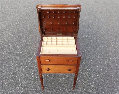 Vintage Wood Sewing Cabinet Storage Organizer Etsy