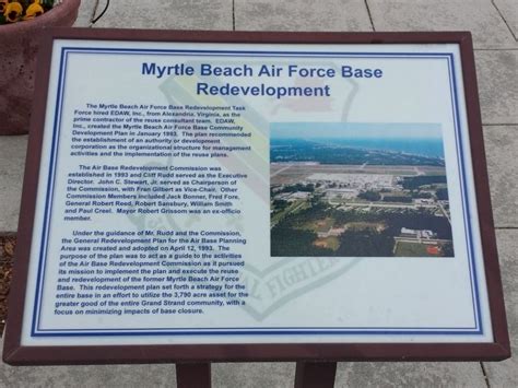Myrtle Beach Air Force Base Redevelopment Historical Marker